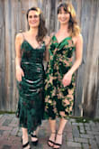 Overall, I would wear this dress again. The velvet green is vibrant and compliments the sheer flower details. Yes, the flowers are shear, but the slip covers what is needed. The slip is very short on y'all women and the cut is pretty low. I recommend safety pinning the slit and the cleavage area If you want to be comfortable! - Raya M.