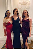 Bought this dress for a formal at my school and am so happy with my purchase. The dress was flattering and showed off my curves. The material is stretchy so it was comfortable for dancing. - Heather R.
