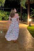 This dress is super comfortable. It's stretches, it's flowy, the colors are super pretty. NOT see through. Can wear with flats or wedges. I wore this for my rehearsal dinner in Jamaica and it wasn't heavy or too thick of material for the 85 degree weather. I'd love to have multiple of this dress in different colors, PLEASE :) - Amanda B.