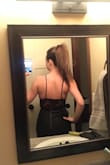 I love this! Never worn a faux leather skirt before but I'm glad I got this! So soft! Mama pouch is hidden (2mos post partum) - Josie L.
