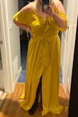 Bought this for a bridesmaid dress and I absolutely LOVE it! It's a wrap around dress so it can pretty be as tight at as loose as needed. - Taylor B.