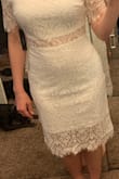 What a cheap looking dress and material . First of all the zipper is plastic , therefore the material is a cheap and light , not real lace and completely see through . Don't waste your $50+ on this dress when you can find better quality at forever 21. - Jenna R.