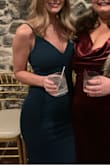 I wore this dress to a winter wedding and received so many compliments from strangers. I wish I got pictures of the back! Fit perfectly through the thighs and waist. Length was also perfect with 2 inch heels but I also could've worn a higher heel. - Leanne C.