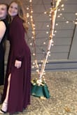 I wore this dress for my cousins wedding recently and loved it. I got so many compliments on this dress and I felt like a princess. It has a nice weight to it, and can be tied around your waist however you want. With 2 1/2 inch heels on it was still very long, I'm lucky that my grandma is a seamstress though! Standing at 5'9 1/2 (with heels on), I needed about 1-1.5 inches taken off the bottom. - Kaelin C.