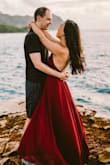 I wore this dress for a photoshoot and I absolutely loved it! Fits true to size and the color is beautiful!!! - Annie C.