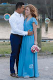 I bought this dress for an engagement photoshoot, and it turned out beautiful! I am 5'3, so I had to hem it in order to wear it with flats. The dress is lined and super comfortable. - Yekaterina R.