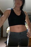 I was on the fence whether to order S or M. I went with S and I think so far it's been the right move, though the black feels more snug than yellow. Some girls said no bra was okay, but after nursing two kids I'm not so sure :D can NOT wait to take these to a warm place (not here in Colorado) and rock these sexy tops. - Judith R.
