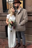 I wore this for my small wedding ceremony and absolutely loved it! It's perfect for bridal events (engagement party, bridal shower, etc). It ran slightly large on me but I didn't need to get any alterations. Sophisticated & fun at the same time, great material as well. Highly recommend! - Katie H.