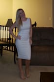 This dress highlights the back for sure!  Stunning!  You definitely need to consider your audience before stepping out in this dress ..... it's perfect for date night but due to being a bit "showing" in the front, it's not so great for a family event.  It's still a keeper though! - Alisha