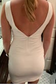 I like this dress I thought it was cute but it rides up and the lining shows underneath when it does. I would've ordered a size bigger so that it wouldn't have been so tight I'm usually a 6/8. - Laura T.