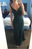 This dress is amazing. I would get a size down since it's a stretch fabric. Can't wait to wear it as a bridesmaids dress - Sandi S.