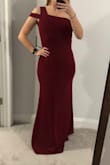 I am not usually one for fitted dresses but this takes the cake! Absolutely gorgeous on. Has just enough give in the belly to hide something extra and fits slim on the butt. It's a little low cut for a strapless bra, I am planning to use petals or a sticky-bra. - Maggie C.