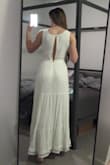 It's a little loose on me but I also have a small chest. Super excited to wear it to my bridal shower brunch - Doen F.