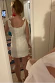 Normally between a size small and a size medium. Ordered both and the medium was way too big. Size small is a little tight in the hips but I'll make it work! A bit shorter than I like but still super cute. Will be wearing for graduation. - Shelby M.