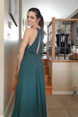 I was sceptical about purchasing this dress online, but I am pleasantly surprised.  The quality is beautiful, however too big for me. I am 5'2" 100lbs and chest size 32D, I'll definitely have to get it taken in, especially the back which is way too loose for my body. - Cindy L.