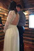 This dress was an absolute dream! We had a dinner in a small town after our wedding and I got compliments from numerous strangers on how beautiful it was! I had to get it altered since it was so long but I expected that. Otherwise it fit perfect and is great quality! - Allia S.