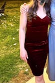 Wore to a spring wedding and got a lot of compliments. Felt sexy but classy because of the length. The slip definitely rises up to like.... the belly button, but luckily it wasn't noticeable in the dark haha! - Sofia S.