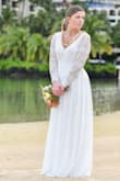 This dress was perfect for my last minute beach wedding in Hawaii! It was a little larger in the arms and my mom did some alterations to make the arms "tighter" ... shipped fast and overall a great dress. - Jamie N.