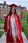 I wore this dress for my college graduation last year, and it was absolutely perfect.Very flattering and I loved the asymmetrical lace at the bottom. - Katie M.