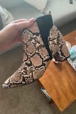 I'm glad that they don't look western in terms of shaping. It's a really flattering, pop of print shoe that can go with a lot of items in my closet. - Kristen D.
