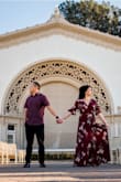 Ordered both the small & medium, but kept the small. It was still a bit long so I had it hemmed, it fit well everywhere else. I wore this for my engagement shoot & the colors/print came out beautiful! 10/10 would recommend. - Joyce T.