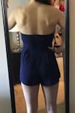 This romper makes me feel beautiful! It is definitely short, but long enough that I still feel comfortable at age 30 wearing it! I also love that it gives me more cleavage (with support/padding) than I'm used to having! I love the flowy tie in the top front too. My finance's jaw about dropped to the floor when I walked out, so I'll be wearing this thing whenever I can this summer! - Ashlyn L.