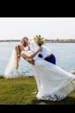My big wedding day was canceled due to the shut down but we still planned to get married on the bay so I ordered this dress!  It was so perfect. It was a little bit big but I didn't have time to exchange it. - Gabrielle S.