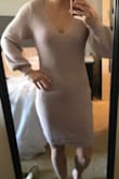This dress is adorable and feminine - I haven't had the best luck buying sweater dresses online in the past but this is my favorite! Love the balloon sleeve and the material is so soft and comfy! - Ashlyn L.
