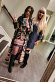 My mom's a sucker for a cold shoulder and got this for her Xmas party and rocked it with thigh high boots 
She got a ton of compliments
High quality material and beautiful look to the blue sequins this dress is a modest show stopper - Jennifer C.