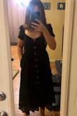 This dress has pockets and It makes my hips look a lot wider than they really are. Also, the bust of this dress is super tight, but everywhere else was loose. If you are a busty gal, there's no way this would fit. - Molli B.