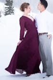 Love this dress! Knew it was the one after trying on a few others. The fit, flow and comfort of the fabric made it a great choice. The burgundy showed up nicely against the snowy backdrop of our engagement photos. I'm a little busty for the XS, but had read the wrap dresses run a bit large and still made it work by tying it carefully. Overall, loved it! - Emma B.