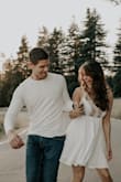 I LOVE this dress! Wore it for my engagement shoot :) I am usually a size small but with our shoot only a few days away, I ordered both a small and xsmall just in case. Good thing I did because the xsmall fit perfectly! :) - Katherine C.