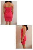 This dress is fun and flirty! The pink is a really pretty and bright color. A size S complements my (short) height perfectly, but you do have to be careful about it riding up when moving (I had to pull it down a little after moving around). The biggest con for me is the keyhole on the front it isn't super noticeable (on my body at least), unless I pull the dress all the way down or have the straps super tight. Sometimes you can't even tell there's a cutout, but I love the dress enough regardless! - Callie C.
