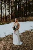 Perfect dress, I'm a little on the short side so I needed heels because it was a little long for me but after the ceremony I went barefoot and don't have a problem. - Jamie M.