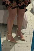 The shoes are super cute and comfy. I usually wear 7.5, but after reading a couple of reviews, I decided to size down to a 7, and I am so glad I did! They fit perfectly, so I would recommend sizing down. Also, these shoes may not be the best for my wide-foot sisters. I have wide feet, so it sort of feels like my feet are pouring out, but it wasn't too much to the point where it bothered me. Besides the width of the shoe, I love them so much! I cannot wait to wear them out soon. :) - Sabrina V.