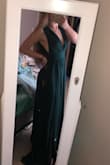 A couple months prior to when we were supposed to have prom I asked my father what color dress he thought I would look good in.  He said green. My first reaction was "green! that's not a pretty color, he had told me that a green dress would compliment my very green eyes" However, I decided to go to a bridal/prom shop and saw a stunning dress on another gal. It was beautiful on her and I wanted it too. So we ended up ordering this very expensive dress, 2 months later it came in, I tried it on, and it wasn't me. It didn't look, fit, like it should, it wasn't my dress... recently, my father was in a terrible boating accident on the Winnebago River.. he hasn't been found. I wanted to find a dress that he would want to see me in. I came across this one! And I bought it in the spur of the moment.  First off, it was 1/8 of what I would have paid for the other dress ! As soon as it came in and I slipped it out of the package I fell in LOVE! The material is amazing and it fits perfectly. Thank you !!!! - Makenna S.