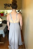 Beautiful dress! Fits great and makes me feel beautiful! Love the simple but elegant back. Obviously will need hemmed, however all my dresses do. - Emily N.