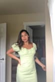 Wow this dress is super feminine and flattering!! The length is perfect. Seriously makes me feel super chic. I love the puffy sleeves I could just wear this dress all day everyday! - Paloma S.