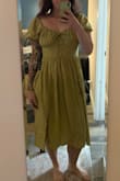 Wanted to love this dress so badly! The color is amazing but the bust is an issue. Doesn't fit well and is not flattering / offers no support. Probably going to return. - Michaela Z.