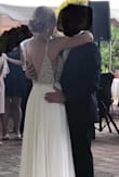 I needed the large due to my chest size. The waist was a little loose, but it was super comfortable and I could dance and move all night. I did have a tailor put in better breast cups, so I didn't move around. The back was my favorite part!! I received so many compliments!! It's also not see through on the skirt! I used LULUS for my bridal shower and rehearsal dinner dresses. Every dress was loved by so many! We had a baseball field and I even hit the ball in my dress (yes I hit a homerun!) - Elizabeth S.