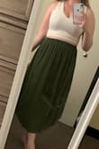 It's perfect and not see through, I'm wearing a pink bra under it in the picture! I probably could have gone with a medium but I like the way the small fits on me. It'll be easy to pair this with pretty much everything in my closet. - Maranda L.