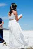Wore this as my wedding dress. I loved it so much. The top was able to be worn after the wedding, the entire dress survived the salt and water with NO sign it had even been out there.
Loved the flow of the skirt. I felt beautiful. Buy this dress - Liv C.
