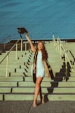 Im normally a small-medium in dresses and I ordered an extra small and it was still a little big in the bust - I had to use a safety pin to keep it tight. Besides that, its really flattering and I loved it! - Paige E.