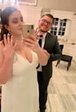 Due to coronavirus my original wedding got postponed but we decided to do something special for our civil ceremony and this dress was absolutely beautiful!!! The fabric feels so expensive and the lace on top is gorgeous. Only complaint would be the straps could have been thicker for someone as busty as I am, but otherwise it's perfect. - Irini P.