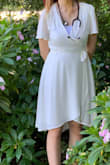 I adore this dress! It is very elegant and flowy. The neckline was a little too low for my liking, so I wore an undershirt, which worked for me. I am very pleased with this dress! - Lily S.