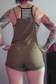 I'm really not a romper kind of girl but I fell in love with these when I saw them! They fit snug but not too tight. The color is great. These are very out of my normal but I'm glad I did it. You should too! I'm 5'5 135lbs, 34DD, and usually, a 4 in jeans and I ordered a small - Laura H.