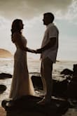 I ordered this dress to wear for my elopement and it is much more beautiful than it looks on the website. The beading and detail are gorgeous. It fit perfectly other than having it hemmed as we were getting married at the beach. Love this dress and so glad I took the chance and ordered it online. I was apprehensive to do so but it was a good decision! - Tammy B.