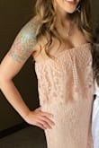 So beautiful for a wedding. Everyone complimented the dress and it fit perfectly! - Kristine T.