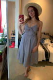I just wish I had ordered an XS and not a S, but it still looks and feels great! The quality is amazing. It feels airy, but still has enough weight that you feel confident in wearing it out on a windy day! Not only that, but it has an extra slip skirt underneath for extra comfort, and POCKETS! I'm so happy with this dress. - Tara C.