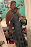 I bought this as a possible bridesmaid's dress for my best friend's wedding... Lulus XL tends to not fur my bust therefore I figured this dress would work since the zipper only came up to the waist. It did indeed fit but it just wasn't very flattering in the bust nor was it comfortable at the waist- you can't exactly wear a bra with it due to the lower back. Also, the strings on the shoulders were odd and I couldn't get them to look like they were supposed to be there lol. - Francesca G.